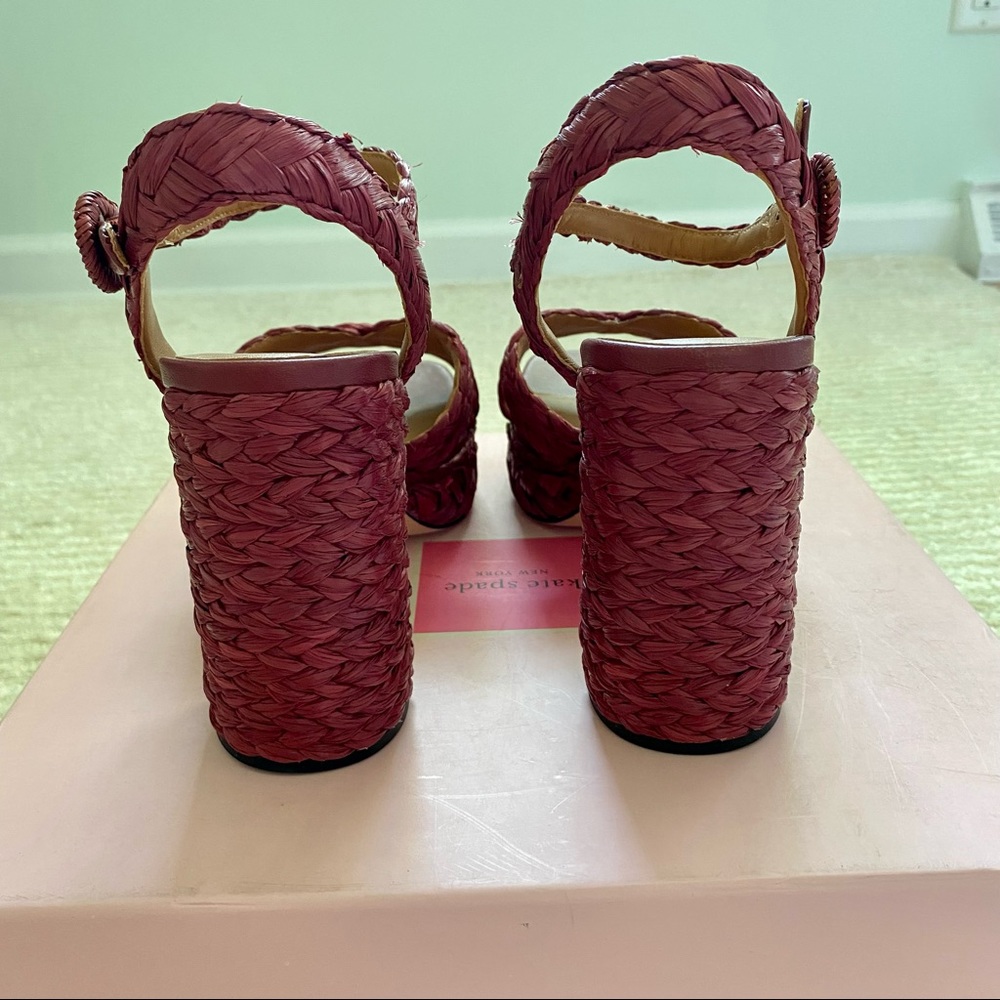 NWT Kate Spade Disco Raffia platform sandals - Picture 3 of 16